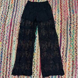 Women’s Black Sheer Lace Sexy Pants